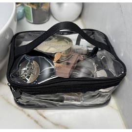 Augbunny Multifunctional PVC Storage Bag Waterproof Cosmetic Bag Portable Travel Handbag Toiletry with Double Zipper 2-Pack