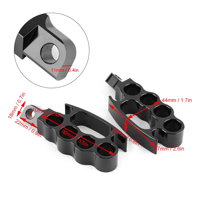 2pcs Aluminum Flying Knuckle Control Foot Peg Motorcycle Footrests Pedal