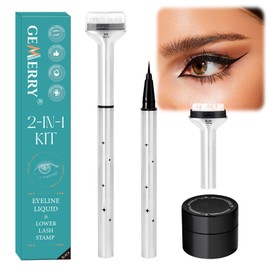 GEMERRY Lower Lash Stamp, 2-in-1 Bottom Lashes Stamp and Waterproof Sweatproof Eyeliner, Quick Eye Makeup DIY Tool Natural Look For Beginner