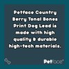 Petface Tonal Bones Print Dog Lead, Medium, Country Berry