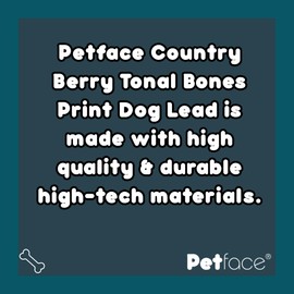 Petface Tonal Bones Print Dog Lead, Medium, Country Berry