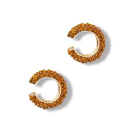 Ear Cuffs for Women Non Piercing Trendy Ear Cuff Earrings,Hypoallergenic Gold Rhinestone Ear Clip Earrings for Women (Yellow)