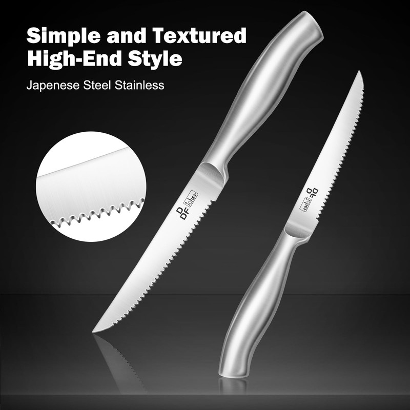 DDF iohEF Steak Knife Set, 8 Piece Steak Knife, High