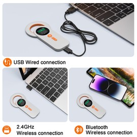 Pet Microchip Scanner Rechargeable RFID EMID Micro Chip Reader Scanner (2.4GHz Wireless+Bluetooth+USB) All in one 1.44” TFT Screen Display ISO11784 / ISO11785 / FDX-B and EMID for Animal/Pet/Dog/Cat