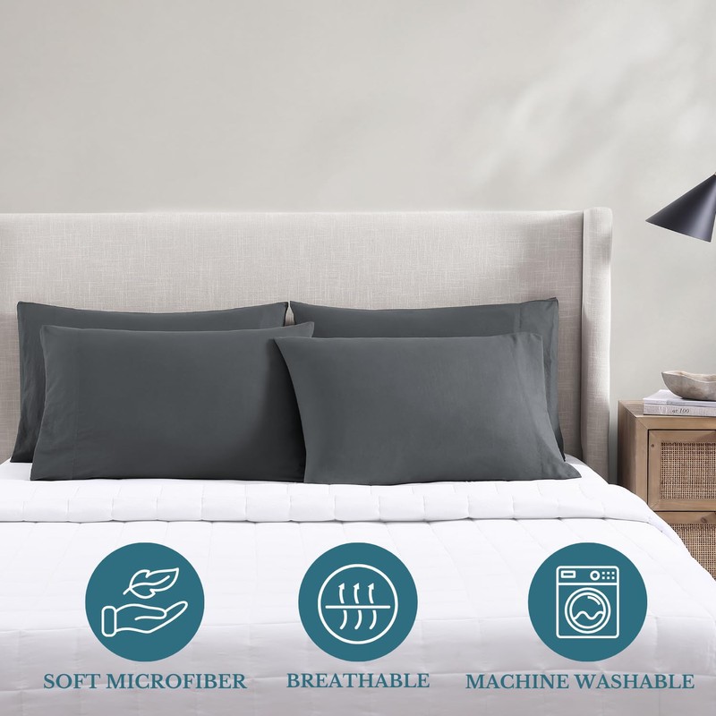 Casa Platino 4 Pack Pillow Cases - Standard Size 50x75