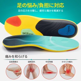 Insole (Improved Version) Anti-fatigue, Shock Absorption, Standing Work, Sports Footwear, Insole (Reduces Foot Strain, Arch Support, Human Body Engineering), Arch Insole, Memory Foam Cushion,