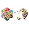 Navachi 18k Gold Plated Colorful Crystal Leaves Flower Clip-on Az1127