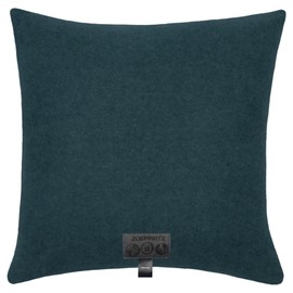 Soft Fleece Cushion Cover - Polar Fleece Cushion Cover with Crochet Stitch - Fluffy Cushion Cover - 40 x 40 cm - 795 Dark Ocean - by 'zoeppritz since 1828', 702291-795-40x40 cm