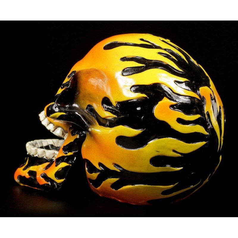 Skull Figurine – Flames Skull – Fire Decoration Skull Colourful