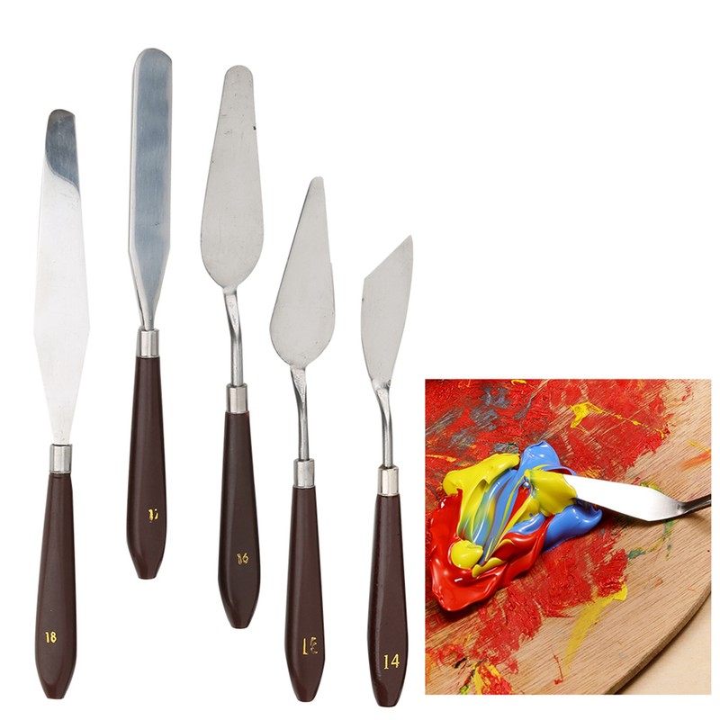 18Pcs Paint Scraper Knife Exquisite Plastic Handle Oil Painting Tool