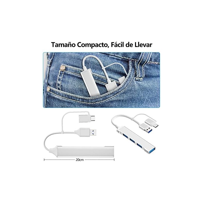 EMAGIE Hub USB C 3.0 6 en 1 Adaptador USB