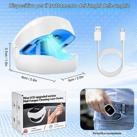 Dispositivo Trattamento Laser Micosi Unghie, Dispositivo Laser dei Funghi Unghie Indolore con Indicatore del Tempo, Unghie Terapia Lasers per Pulizia e Riparazione Unghie