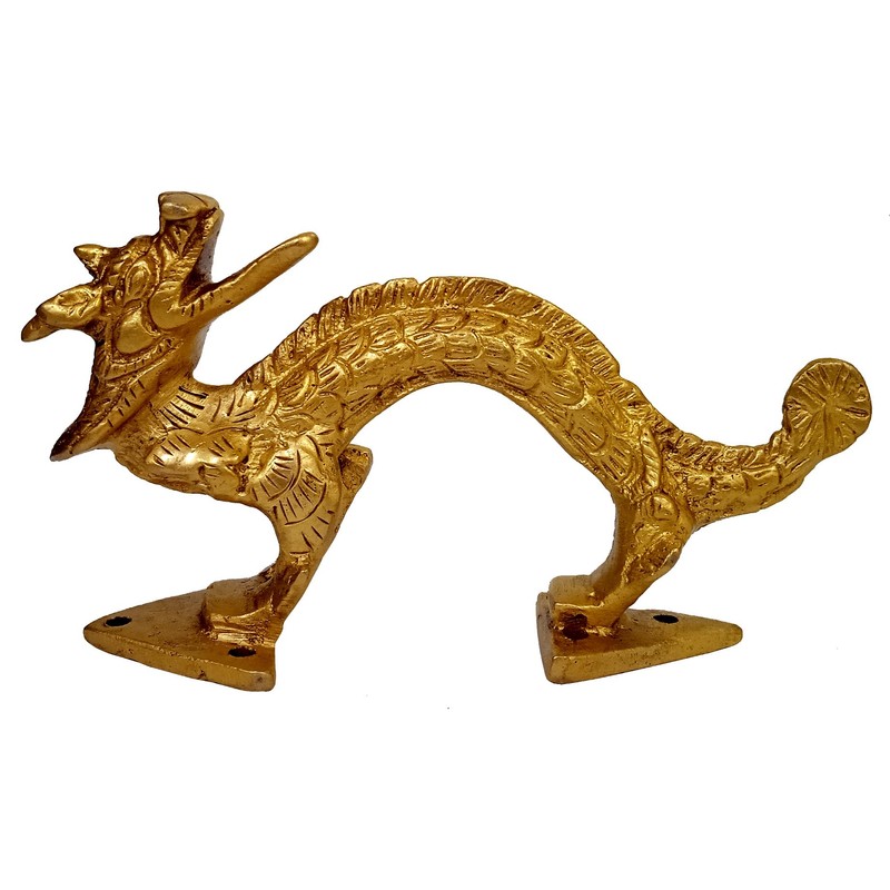 Purpledip 11425A Brass Mythical Dragon Mystical Oriental Theme Door Window
