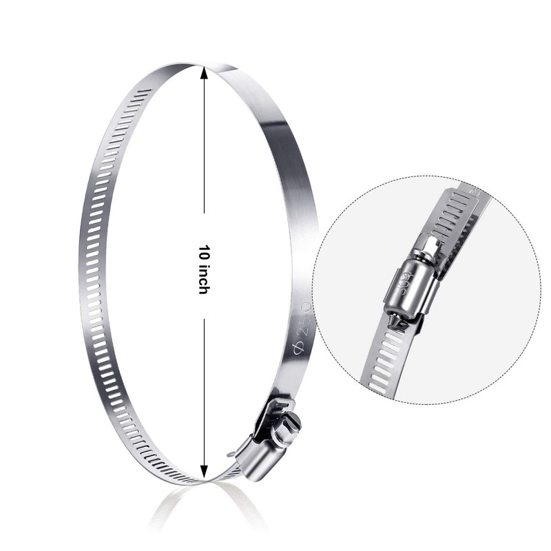 4 Pieces Adjustable 304 Stainless Steel Duct Clamps Hose Clamp