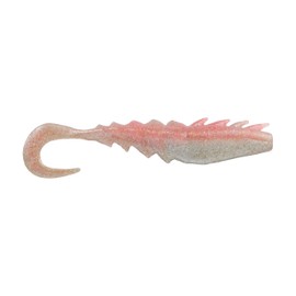Berkley Gulp! Saltwater Nemesis Prawn Curl Tail Fishing Bait, Flamingo Chrome, 4 in, Soft Twitch Bait with Extreme Scent Dispersion, Realistic & Eye-Popping Colors, Great Action on Slow Retrieves
