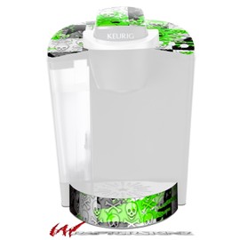 WraptorSkinz Decal Style Vinyl Skin compatible with Keurig K40 Elite Coffee Makers Checker Skull Splatter Green (COFFEE MAKER NOT INCLUDED)