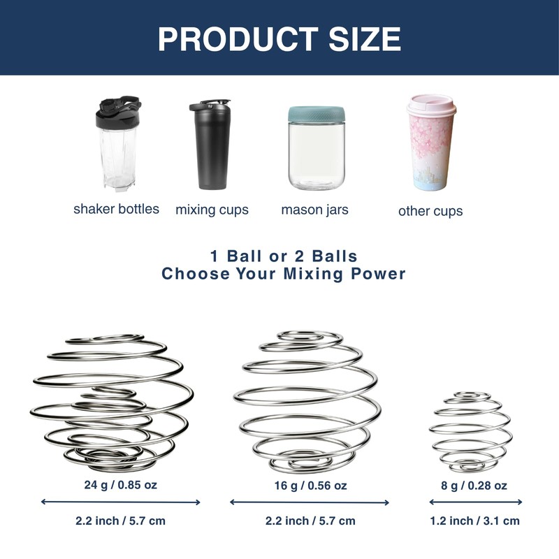 Shaker Balls for Protein Shakes, 304 Stainless Steel Shaker Balls