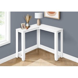 Monarch Specialties 3656 Accent Table, Console, Entryway, Narrow, Corner, Living Room, Bedroom, Laminate, White, Contemporary, Modern Table-36, 35.5" L x 35.5" W x 32" H