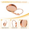 sourcing map 20Pcs Leverback Earring Hooks with Flat Round Tray,