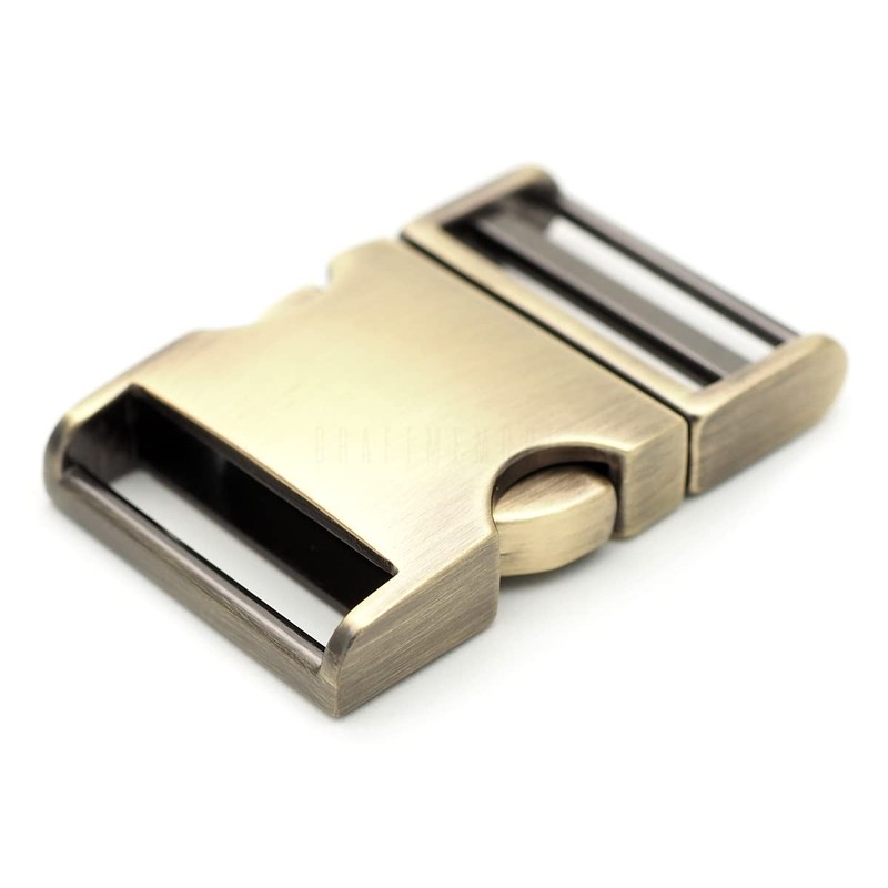 CRAFTMEMORE 1 inch Metal Curved Side Release Buckle Adjustable Clip