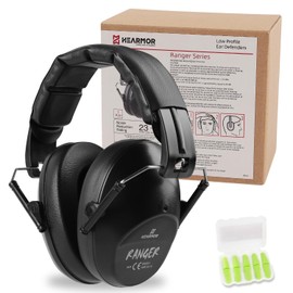 HEARMOR Shooting Ear Protection Earmuffs with Low Profile NRR 23 dB Noise Reduction Headphones for Gun Range and Hunting, Black