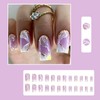 24Pcs Light Press on Nails Square Fake Nails Medium Acrylic