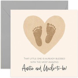 New Baby Card – 'Already Blessed With the Most Amazing Uncle and Auntie' – Sweet Pregnancy Announcement Message – Keepsake Memory Cards - Blank Inside with Envelope