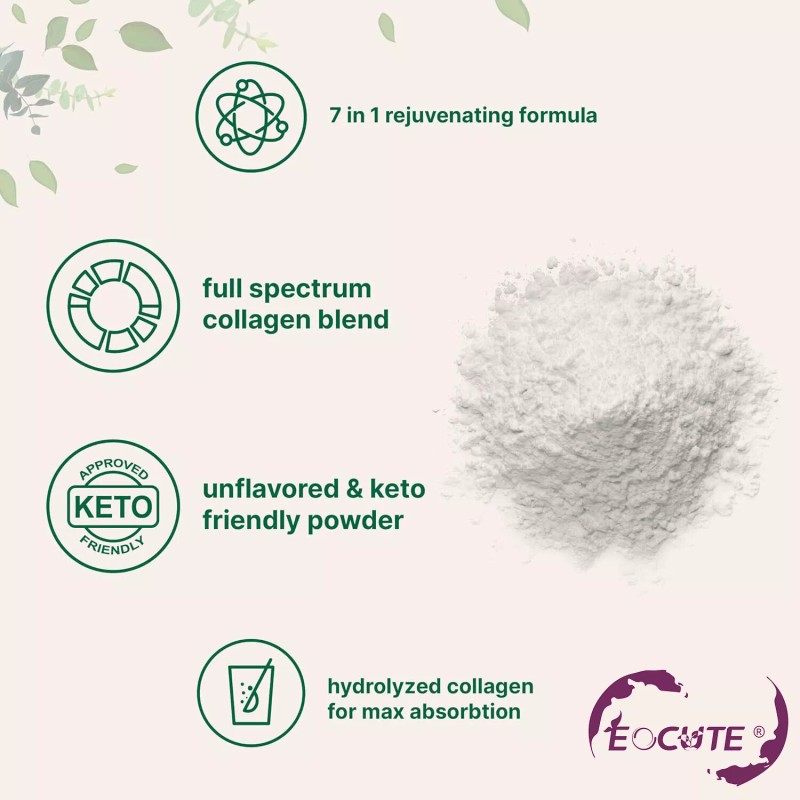 Eocute US Multi Collagen Peptides Powder-Hydroly - 2 lbs