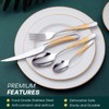 Hammered Silver Gold Silverware Set, OGORI 24-Piece 18/10 Stainless Steel
