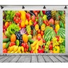 Loccor 7x5ft Fabric Fruits and Vegetables Backdrop Fresh Healthy Eating
