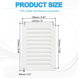 PATIKIL 8.5 x 6 Inch Aluminium Ventilation Cover, Screen Air Grille Ventilation Cover, HVAC Slat Grille for Home, Kitchen, Fireplace, Bathroom, Wall Ceiling, White