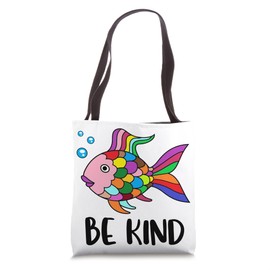 Be Kind Rainbow Fish Teacher Life Teaching Back To School Tote Bag