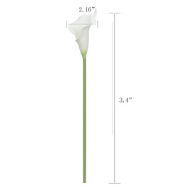 Duovlo 20pcs Calla Lily Bridal Wedding Bouquet Lataex Real Touch Artificial Flower Home Party Decor (Pure White)