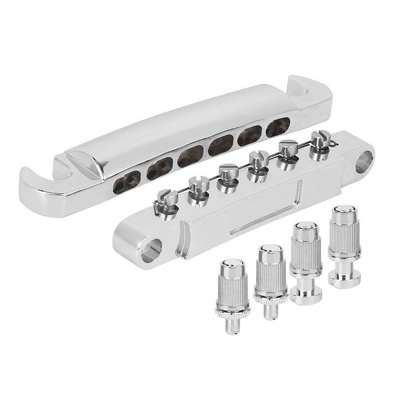 Electric Guitar Bridge Full Set 12 String Zinc Alloy Silver