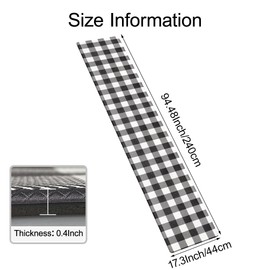 Aoczes Long Kitchen Runner Rug 17.3x94 Inches Black White Buffalo Plaid Cushioned Anti-Fatigue Floor Mat Waterproof Non-Slip Comfort Mat for Kitchen, Office, Laundry Room