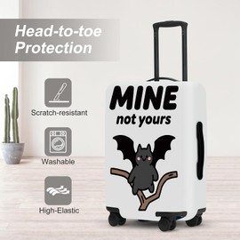 THISFIND Cute Mine NOT YOURS Luggage Cover Set, Cartoon Bat Print Waterproof Suitcase Protector, Travel Accessories ch
