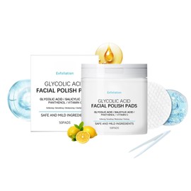 Glycolic Acid Pads - Ordinary Glycolic Acid Toner Pads - Exfoliating Face Pad with Salicylic Aci_d & Vitamin B5 - Cleansing Face Wipes For All Skin Types - Korean Exfoliating (50 Pad)