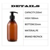 YBCPACK 8 Pack 250ml Plastic Soap Dispenser Bottles,Amber Pump Bottle