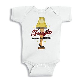 TATY Kids It Must Be Italian Fragile Leg Lamp Christmas Baby Infant One Piece Bodysuit 12 Months White