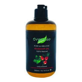Organic Rosehip Oil Cold Pressed 100% Pure Natural Virgin Rose Hip Face,Skin Oil (Without Pump, 300ml)