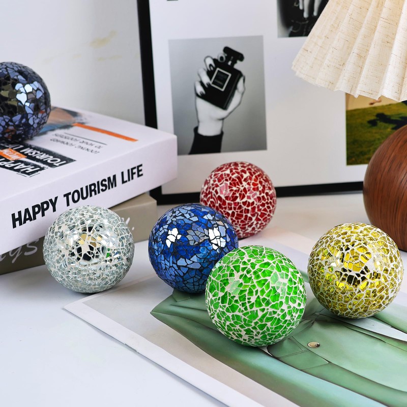 Yazikisa 2.5 Inch Glass Balls Decorative for Bowl Blue 6