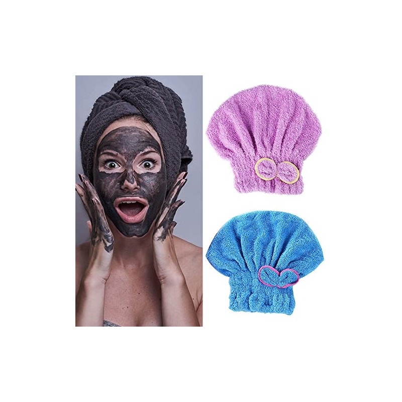 2 toallas de microfibra para secar el cabello, turbante ultra