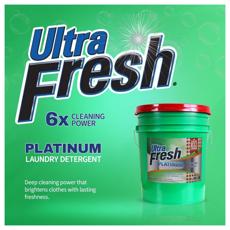 Ultra Fresh 5 Gallon Liquid Laundry Detergent Washing Soap for