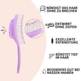 SRCLO Hair Brush without Pulling for Women, Men & Children, Detangling Brush Also for Curls and Long Hair, Unique Professional Detangler Brush with Spiral Spring