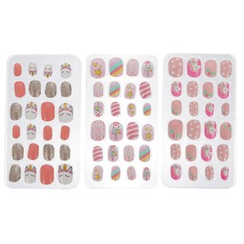 Healvian Nail Art Boys and Girls 72pcs Abs False Nails Sturdy and Safe for Parties Events Random Style