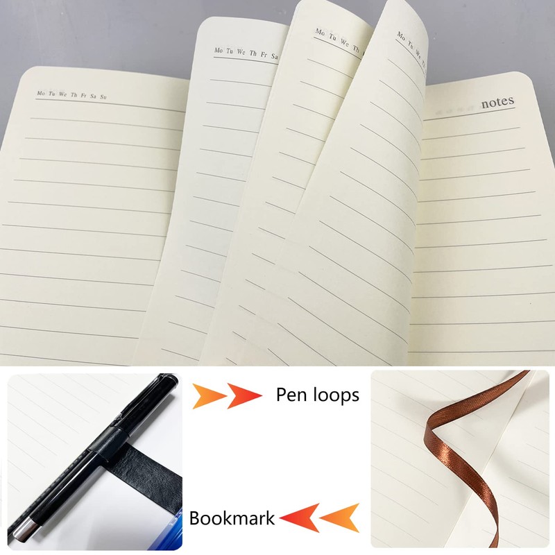 YEZIDE A5 Notebook with Pen 200 Lined Pages Thick Classic