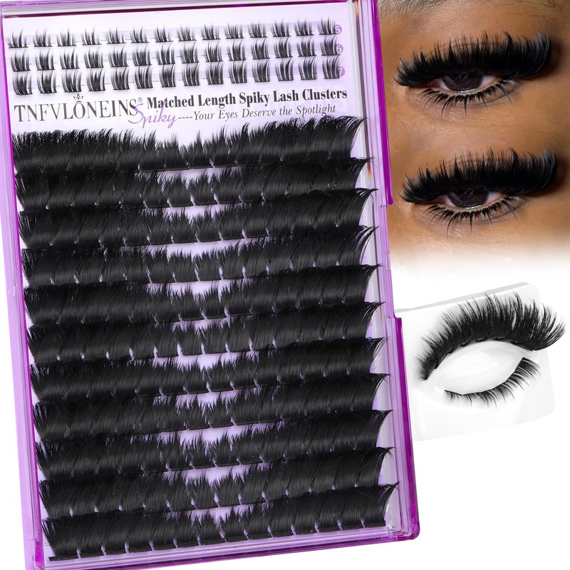 TNFVLONEINS Mink Lash Clusters with Bottom Lashes Spikes Eyelash Clusters