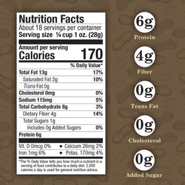 Virginia Diner Natural Virginia Deluxe Nuts, Almonds, Cashews, Pecans, Pistachios & Brazil Nuts, All Natural 18 Ounce (Pack of 1) Deluxe Nut Mix