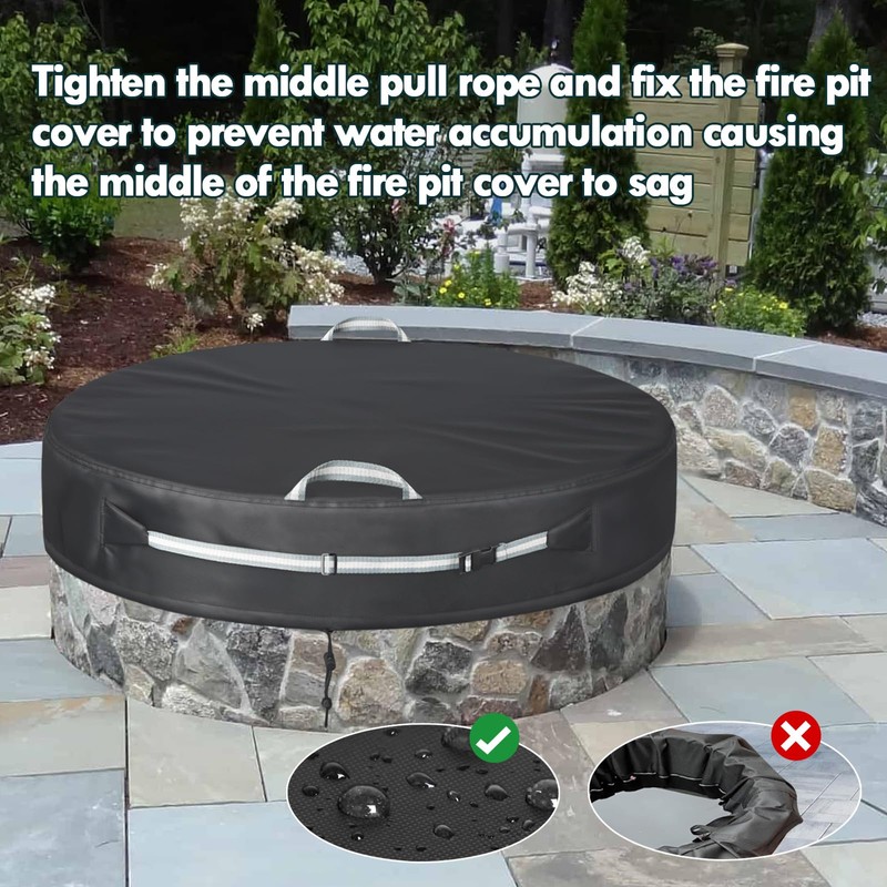 Round Built in Stone Fire Pit Cover for In Ground