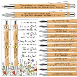 Supervitae 36 Sets Christian Gifts for Women Bulk Christmas Bible Verse Pens with Cards Inspirational Quotes Pens for Church Party Favors